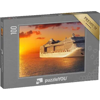 Puzzle puzzle 100 dílků „Plavba přes oceán při západu slunce“
