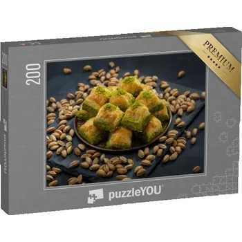 Puzzle puzzle 200 dílků „Vlašské ořechy, pistácie, ořechy a sladkosti“