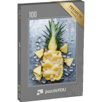 Puzzle puzzle 100 dílků „Domácí zmrzlina na špejli, čerstvý ananas“