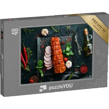 Puzzle puzzle 48 dílků „Lahodně vyuzený kus vepřového masa“