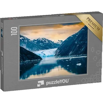 Puzzle puzzle 100 dílků „Ledovec Sawyer, fjord Tracy Arm v Panhandle na Aljašce“