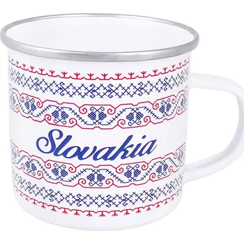 Smaltovaný hrnek Slovenský motiv 300ml (Šálek na čaj, kávu ze smaltovaného plechu)