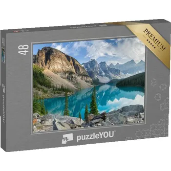 Puzzle puzzle 48 dílků „Průzračné horské jezero v kanadské divočině, USA“