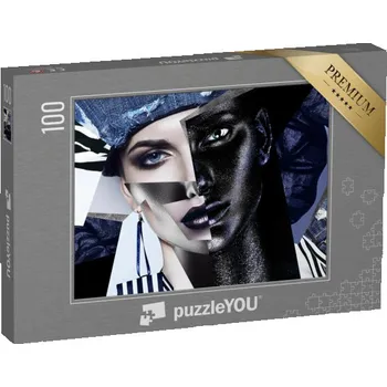Puzzle puzzle 100 dílků „Módní portrét, abstraktní make-up“