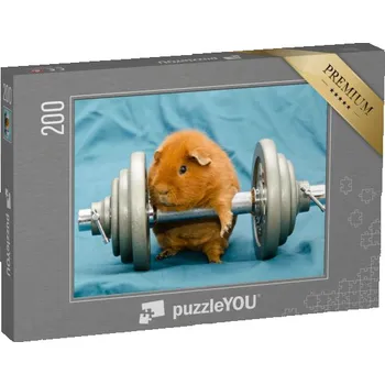 Puzzle puzzle 200 dílků „Malinké morče na obří čince“