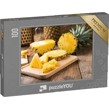 Puzzle puzzle 100 dílků „Čerstvě nakrájený šťavnatý ananas“