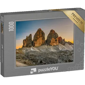 Puzzle puzzle „Tři vrcholy při západu slunce, Trentino, Jižní Tyrolsko“