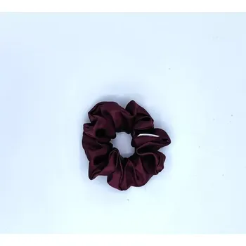 Saténová Scrunchie gumička vínová L - klasik