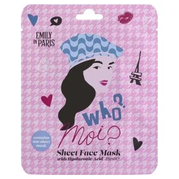 Pleťová maska EMILY IN PARIS Maska na obličej s kyselinou hyaluronovou Růžová 25 ml
