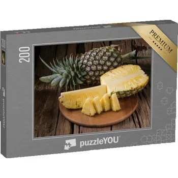 Puzzle puzzle 200 dílků „Lahodný zralý ananas, čerstvě nakrájený na plátky“