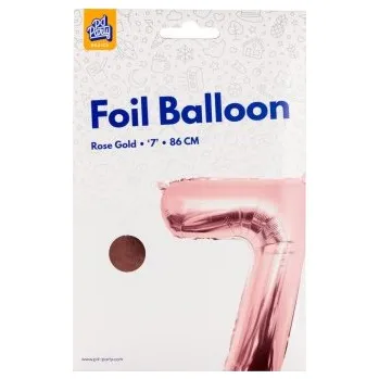 Balónek PD Party Fóliový balónek č. 7 zlatá růžová, 86 cm