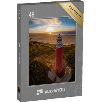 Puzzle puzzle 48 dílků „Holandský maják na pláži Texelu, Nizozemsko“