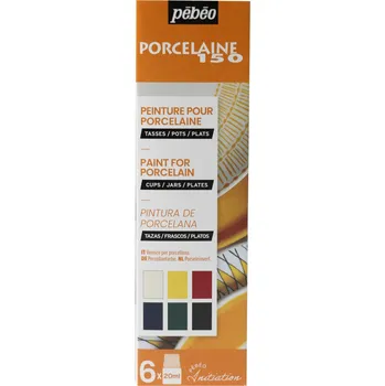 Speciální výtvarná barva Sada barev na porcelán Pébéo Porcelaine 150 6 × 20 ml I