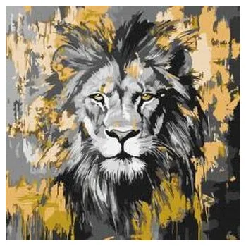 Set školních potřeb Malowanie po numerach - Złoty lew metal 40x40cm