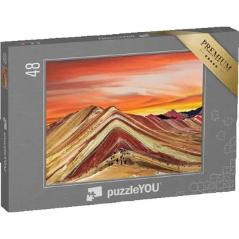 Puzzle puzzle 48 dílků „Duhové hory v Peru“