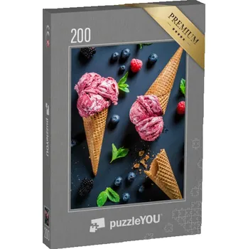 Puzzle puzzle 200 dílků „Domácí zmrzlina s lesními plody“