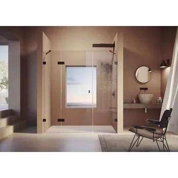 Hüppe Solva bezrám Křídlové dveře s pevným segmentem a protisegmentem do niky na míru