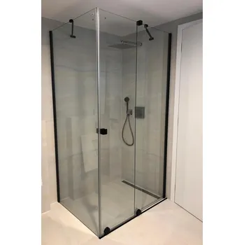 Hüppe Xtensa pure posuvné dveře s boční stěnou 1-dílné s pevným segmentem stabilizační vzpěra