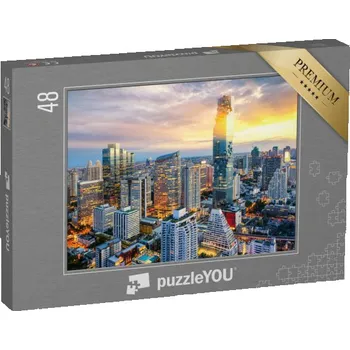 Puzzle puzzle 48 dílků „Město Bangkok při západu slunce, Thajsko“
