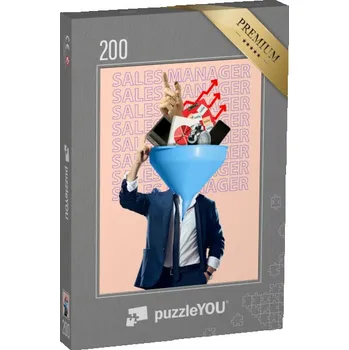 Puzzle puzzle 200 dílků „Koláž současného umění, manažer prodeje“