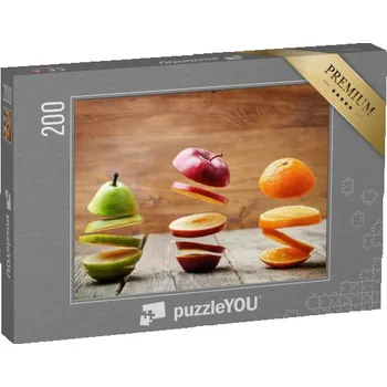Puzzle puzzle 200 dílků „Létající plátky ovoce, jablko, hruška, pomeranč“