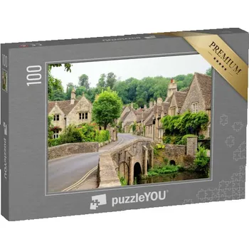 Puzzle puzzle 100 dílků „Malebná cotswoldská vesnice Castle Combe, Anglie“