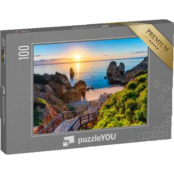 Puzzle puzzle 100 dílků „Praia do Camilo, modrá pláž v Algarve, Portugalsko“