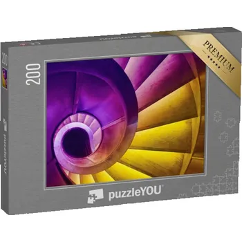 Puzzle puzzle 200 dílků „Abstraktní detail točitého schodiště ve staré budově“