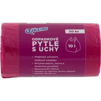 Pytle na odpadky Q-Home Odpadkové pytle s uchy 10l 50ks