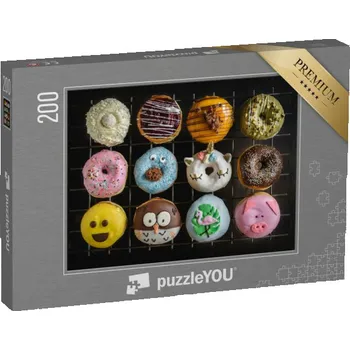 Puzzle puzzle 200 dílků „Domácí koblihy s kreativním a zábavným zdobením“