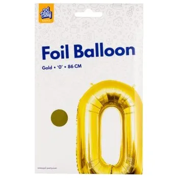 Balónek PD Party Fóliový balónek č. 0 zlatá, 86 cm
