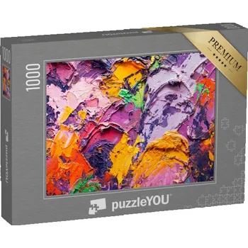 Puzzle puzzle „Abstraktní olejomalba na plátně, tahy štětcem a fragmenty uměleckého díla“
