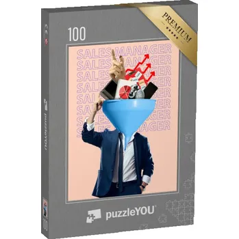 Puzzle puzzle 100 dílků „Koláž současného umění, manažer prodeje“