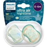 Philips AVENT Šidítko Ultra air noční 0-6m chlapec, 2ks