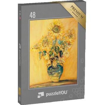 Puzzle puzzle 48 dílků „Slunečnice, olejomalba na plátně“