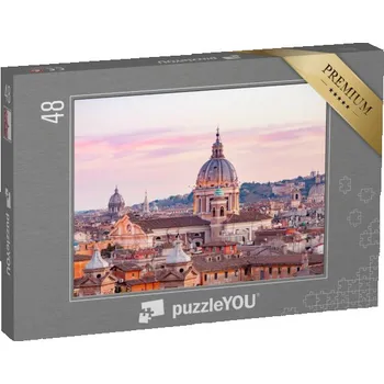 Puzzle puzzle 48 dílků „Pohled na západ slunce v Římě, Itálie“