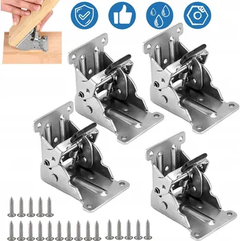 4 KS SKLÁDACÍ ZÁVĚSY PRO NOHY STOLU, SKŘÍNĚ, SKLÁDACÍ DRŽÁKY 0-90 STUPŇŮ