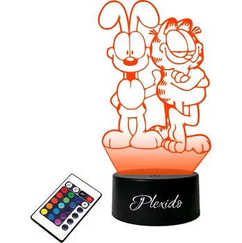 Lampička LAMPA Garfield 3D LED RGB na skle + DÁLKOVÝ OVLADAČ, 16 barev