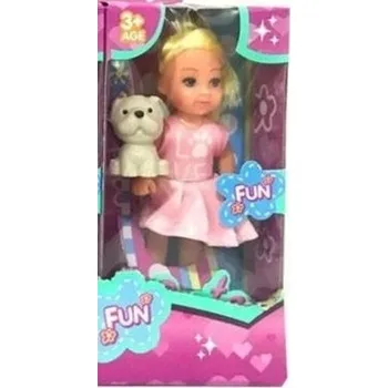 Panenka Panenka Kelly a pejsek v barevných oblečcích na hraní