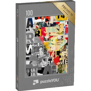 Puzzle puzzle 100 dílků „Koláž z čísel a písmen“