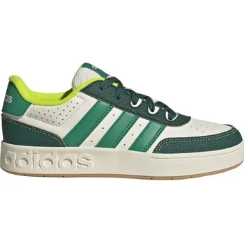 Chlapecká obuv Dětská volnočasová obuv adidas BREAKBASE J 5.5 Bílá, Tmavě zelená, Zelená, Béžová
