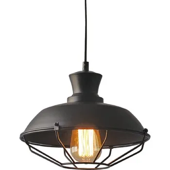 Závěsné svítidlo ANGELA, černá barva, s mřížkou