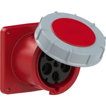 Elektrická zásuvka PC Electric 345-6 zásuvka vestavná 5-pólová, 125A / 400V, 6h, IP67, příruba 120x120mm, přímá, POWER TW