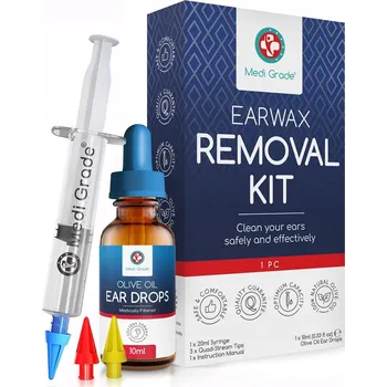 Čistič uší Sada na Čištění Uší Medi Grade Odstraňování Ušního Mazu Kapky Irigátor