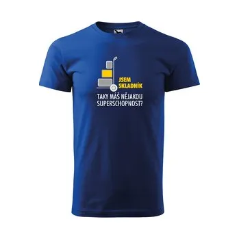 Pánské tričko Tričko s potiskem pro skladníka Jsem skladník, taky máš nějakou superschopnost?: modré 4XL