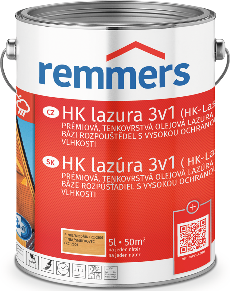 Remmers HK lazura 3v1 / HK-Lasur 3v1, Balení 5 l, Barevné odstíny Salzgrün