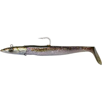 Umělá nástraha Savage Gear Gumová Nástraha Sandeel V2 Sinking Green Silver 2+1 - 14 cm 33 g