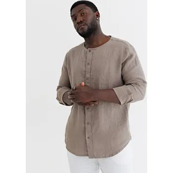 Magic Linen Pánská plátěná košile BEDARRA v barvě Deep taupe Velikost: XL