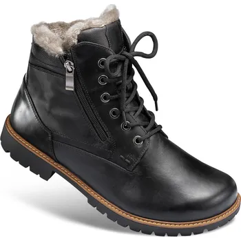 Pánská zdravotní obuv Pánská kožená kotníková obuv se šněrováním a zipem, useň - hovězí hladká, černá: 43