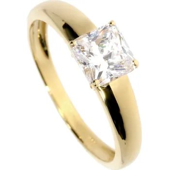 Prsten Zlatnictví Helios Zlatý prsten se zářivým čtvercovým zirkonem